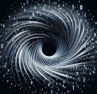 black hole made out of 1s and zeroes