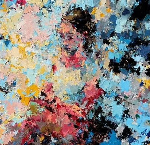 abstract painting of woman illustrating normaticity
