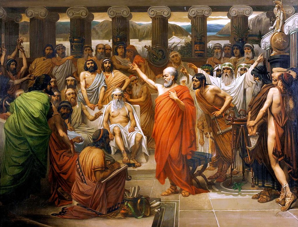 paitning of socrates-addressing-louis-smith